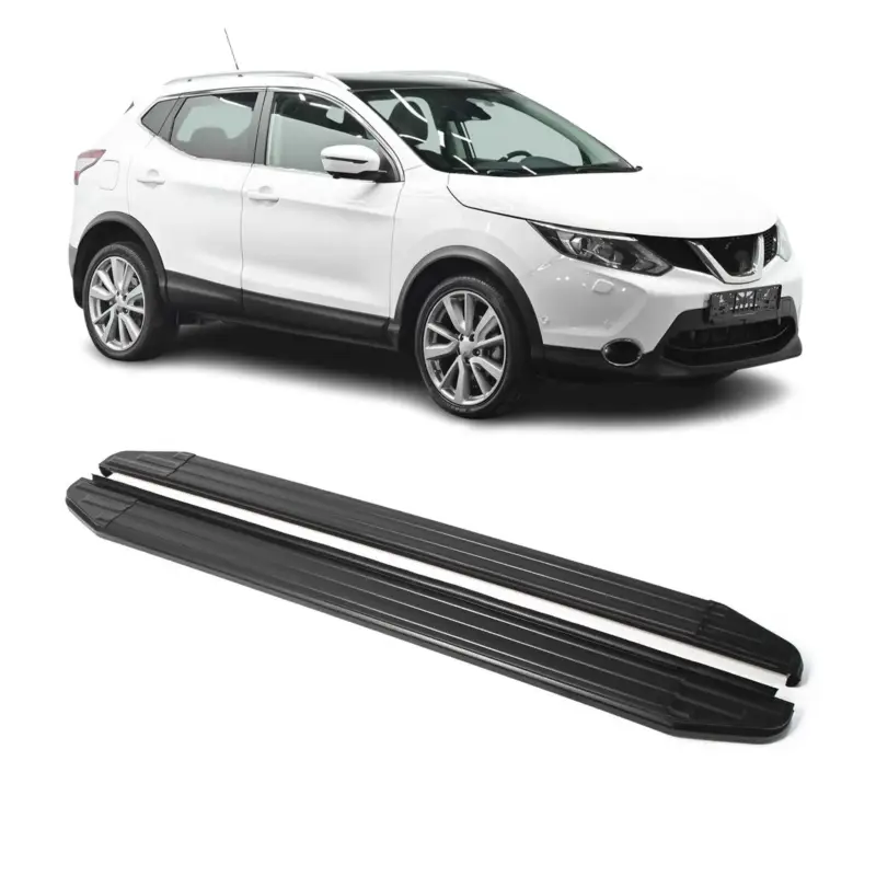 Günstig Trittbretter Seitenschweller für Nissan Qashqai 2013-2018 Alu Schwarz ABE
