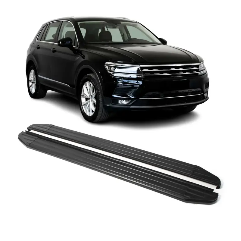 Trittbretter Seitenschweller für VW Tiguan 2016-2024 Alu Schwarz ABE Echt