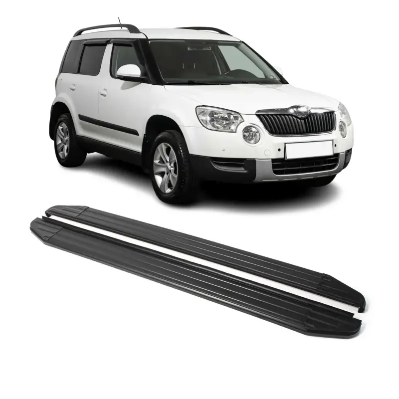 Versand Am Gleichen Tag Trittbretter Seitenschweller für Skoda Yeti 2009-2024 Alu Schwarz ABE