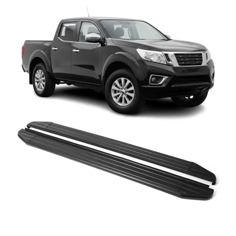Trittbretter Seitenschweller für Nissan Navara 2015-2024 Alu Schwarz ABE Markenprodukt