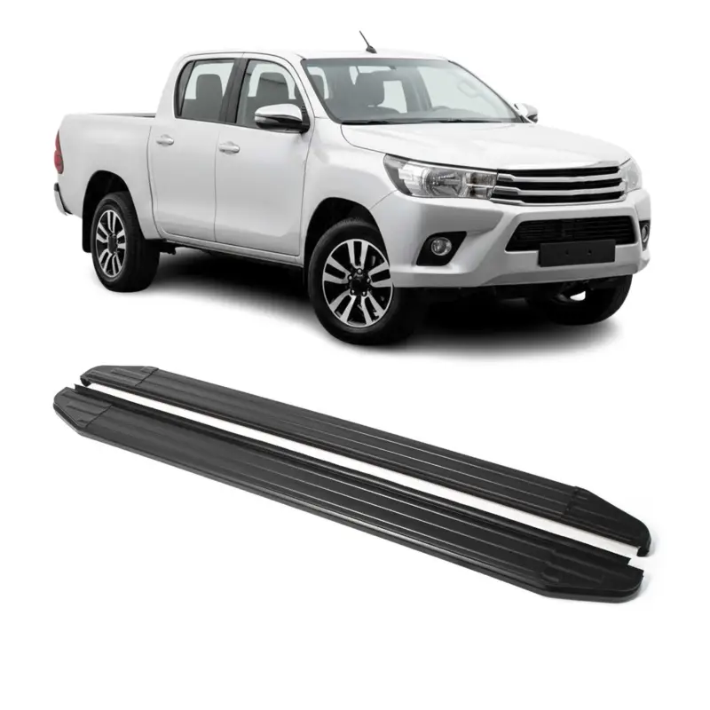 Neue Ware Trittbretter Seitenschweller für Toyota Hilux VIII 2015-2026 Alu Schwarz ABE