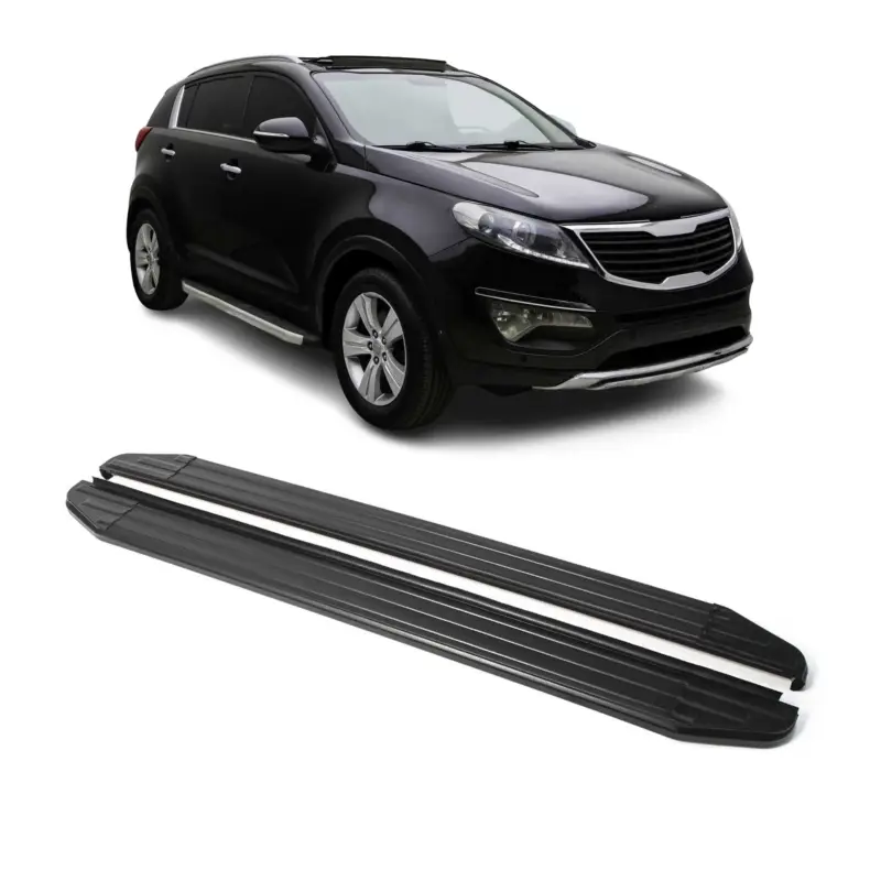 Trittbretter Seitenschweller für Kia Sportage 2010-2015 ABE Schwarz Alu Aktuell