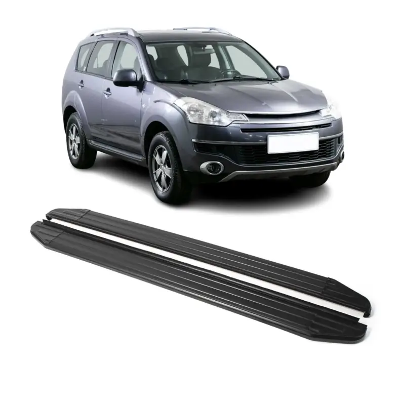 Trittbretter Seitenschweller für Citroen C-Crosser 2007-2013 ABE Schwarz Alu Highlight