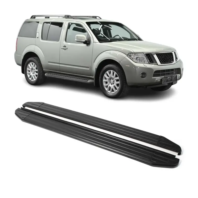 Trittbretter Seitenschweller für Nissan Pathfinder 2004-2014 ABE Schwarz Alu Nur Heute