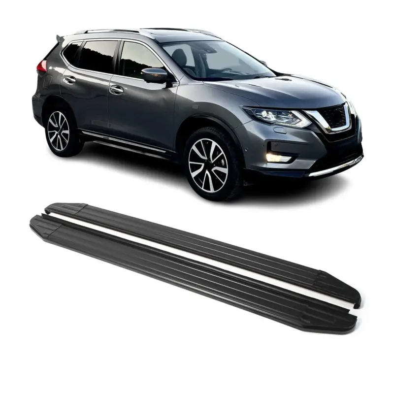 Jetzt Kaufen Trittbretter Seitenschweller für Nissan X-Trail 2015-2018 ABE Schwarz Alu