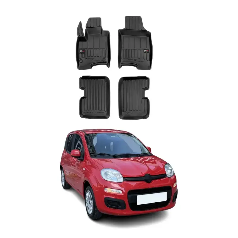 Heißes Angebot OMAC Gummi Fußmatten für Fiat Panda 2012-2026 Premium TPE Automatten Schwarz 4x