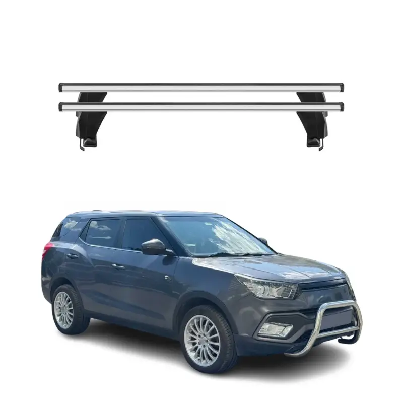 Menabo Dachträger Grundtäger für SsangYong XLV 2016-2019 50kg Alu Silber 2 tlg Rabatt