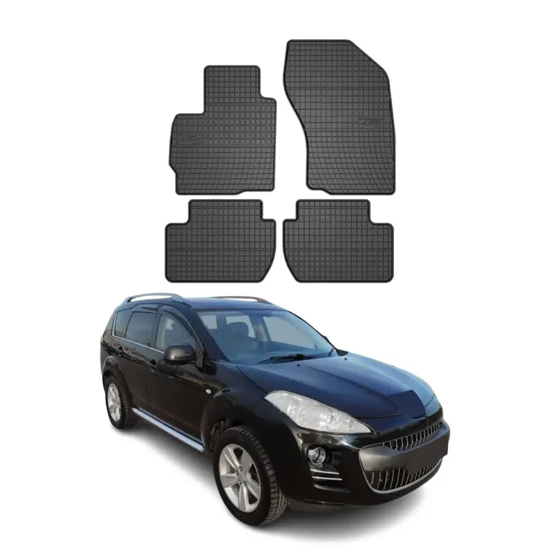 Angebot OMAC Gummi Fußmatten für Peugeot 4007 2007-2012 Automatten Gummi Schwarz 4tlg