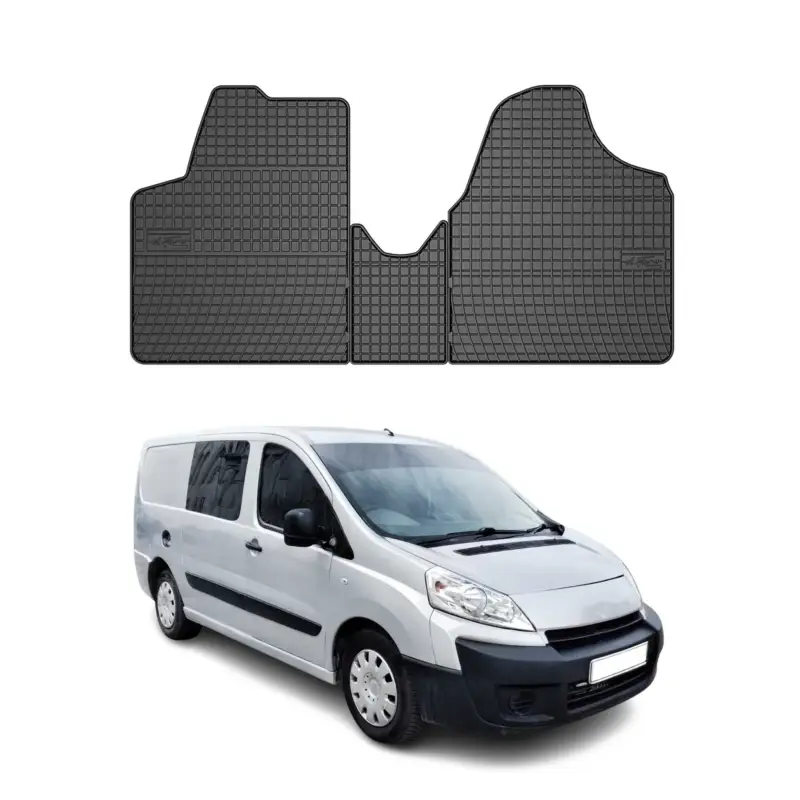 Echt OMAC Gummi Fußmatten für Citroen Jumpy 2007-2016 1.Sitzreihe Matten Schwarz 3x
