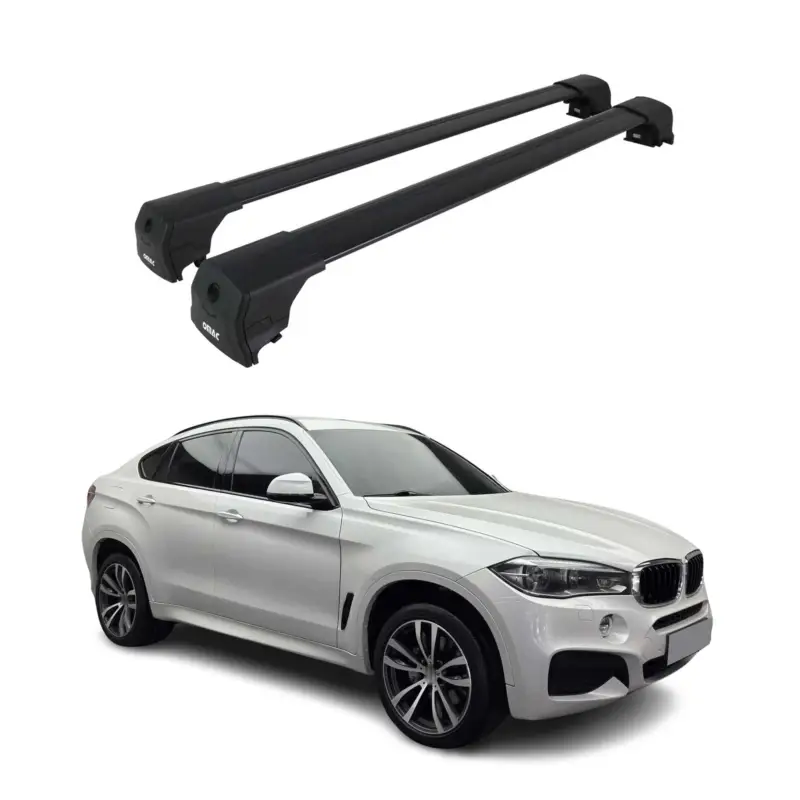 Finale Aktion Dachträger Grundtäger für BMW X6 F16 2014-2019 75kg Aluminium Schwarz 2 tlg