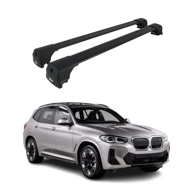Dachträger Grundtäger für BMW iX3 G08 2020-2025 75kg Aluminium Schwarz 2 tlg Schnäppchen