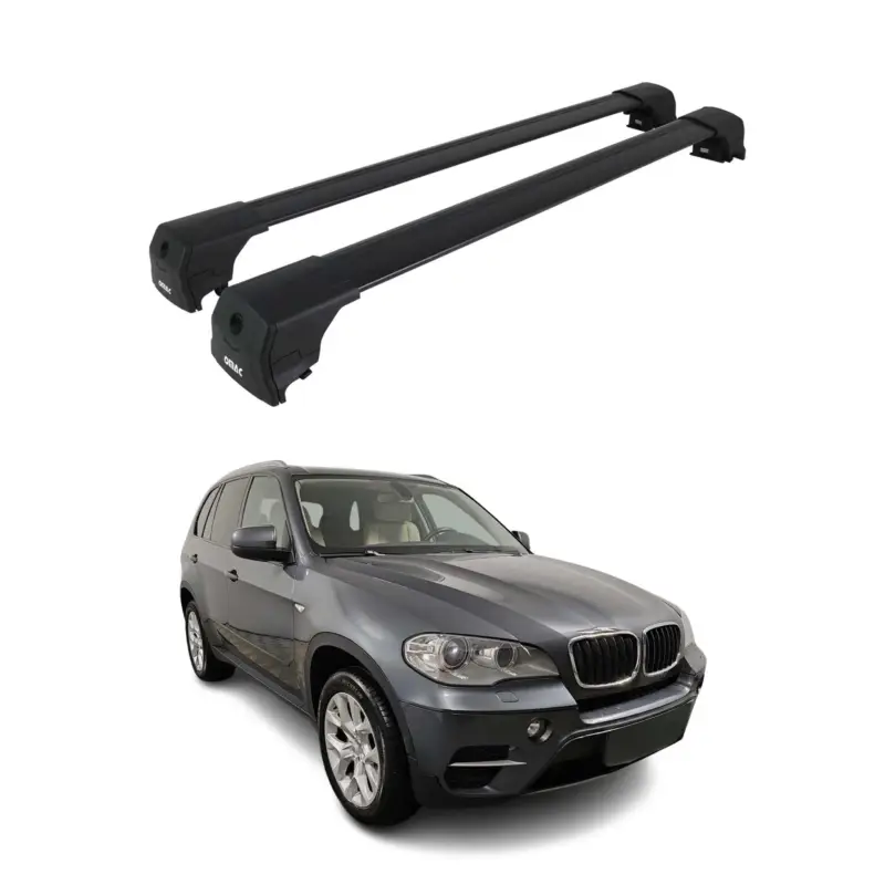 Top-Preis Dachträger Grundtäger für BMW X5 E70 2006-2013 75kg Aluminium Schwarz 2 tlg