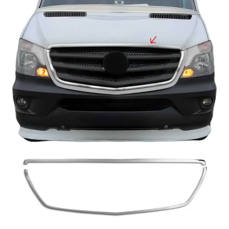 Abverkauf Kühlergrill Leiste Grillleisten für Mercedes Sprinter 2013-18 Edelstahl Chrom 2x