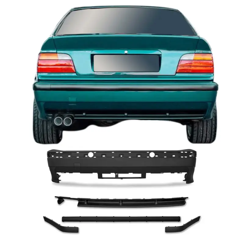 Knallerangebot JOM Heckstoßstange für BMW 3er E36 Coupe Cabrio Limo Touring Schwarz Kunststoff
