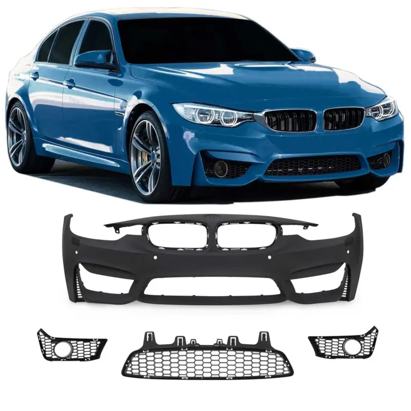 JOM Stoßstange vorne für BMW F30 inkl. LCI 2011-2019 SRA + PDC Schwarz Solange Der Vorrat Reicht