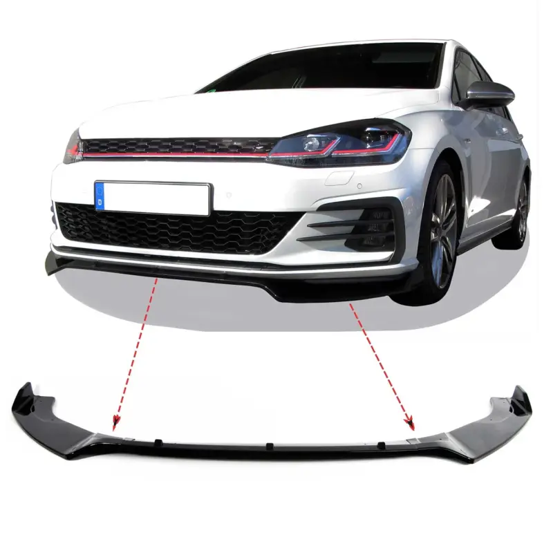 Schnäppchen JOM Frontspoiler Lippe Splitter für VW Golf 7 GTi Bj. 2012-2018 schwarz glänzend