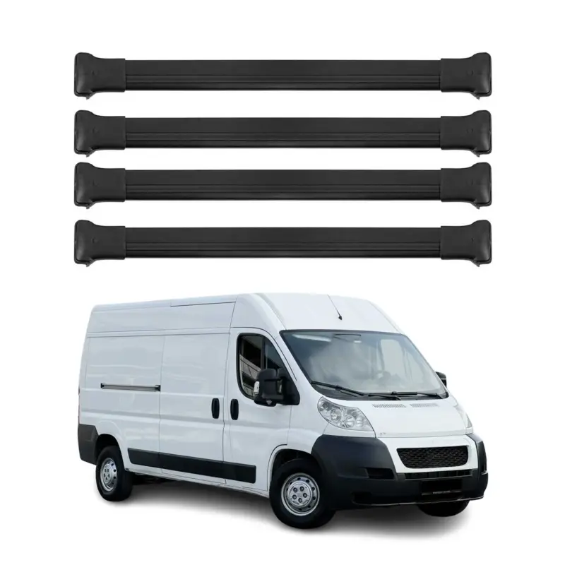 Wochenendangebot Dachträger Grundtäger für Fiat Ducato 2006-2026 75kg Aluminium Schwarz 4 tlg