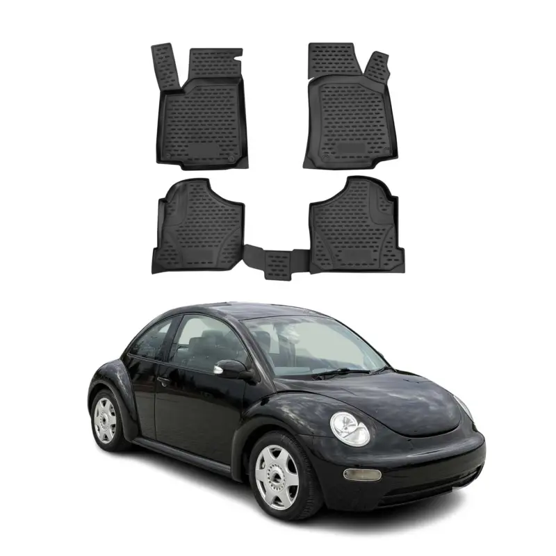 OMAC Gummimatten Fußmatten für VW New Beetle 1998-2005 TPE Automatten Schwarz 4x Begrenztes Angebot