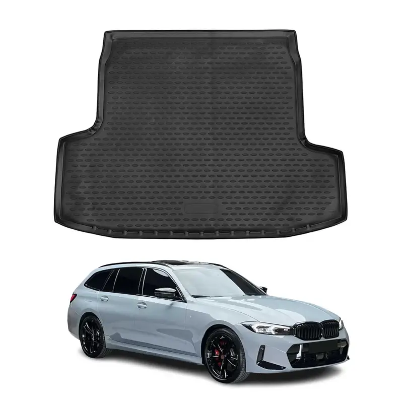 Direktkauf Kofferraummatte Kofferraumwanne für BMW 3er G21 Touring 2019-2024 Gummi Schwarz