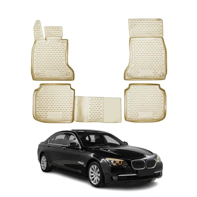 OMAC Gummimatten Fußmatten für BMW 7er F02 Long 2008-2015 Automatten Beige 4tlg Angebot