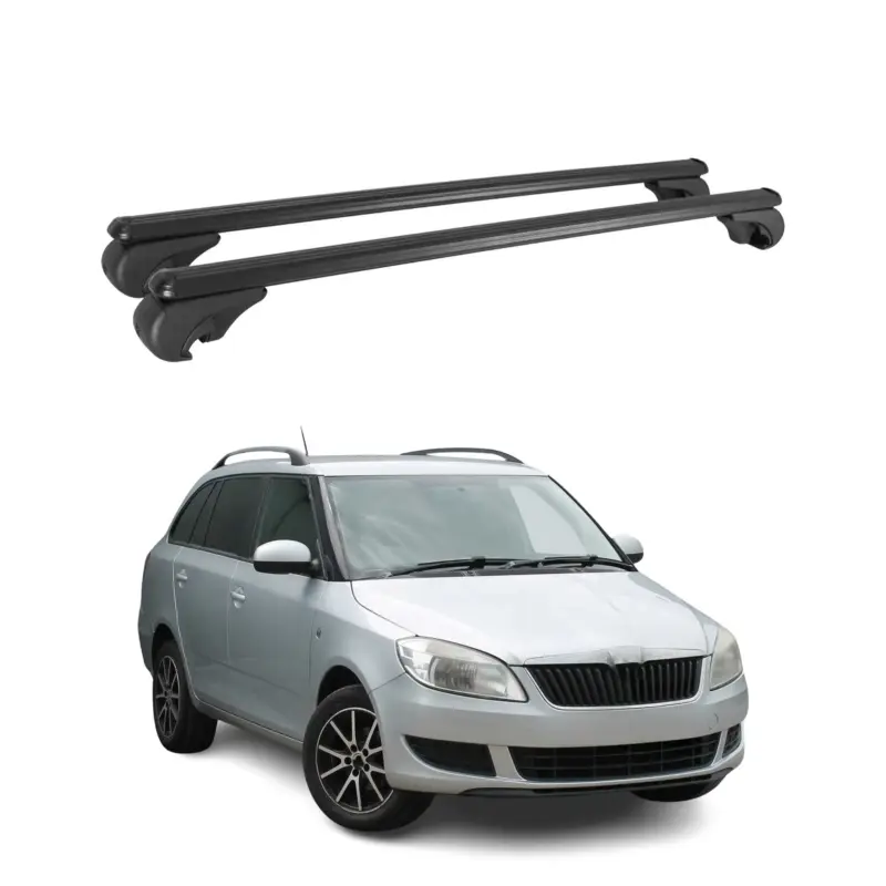 Dachträger für Skoda Fabia Combi 2007-2014 Gepäckträger Grundträger Alu Schwarz Nur Heute