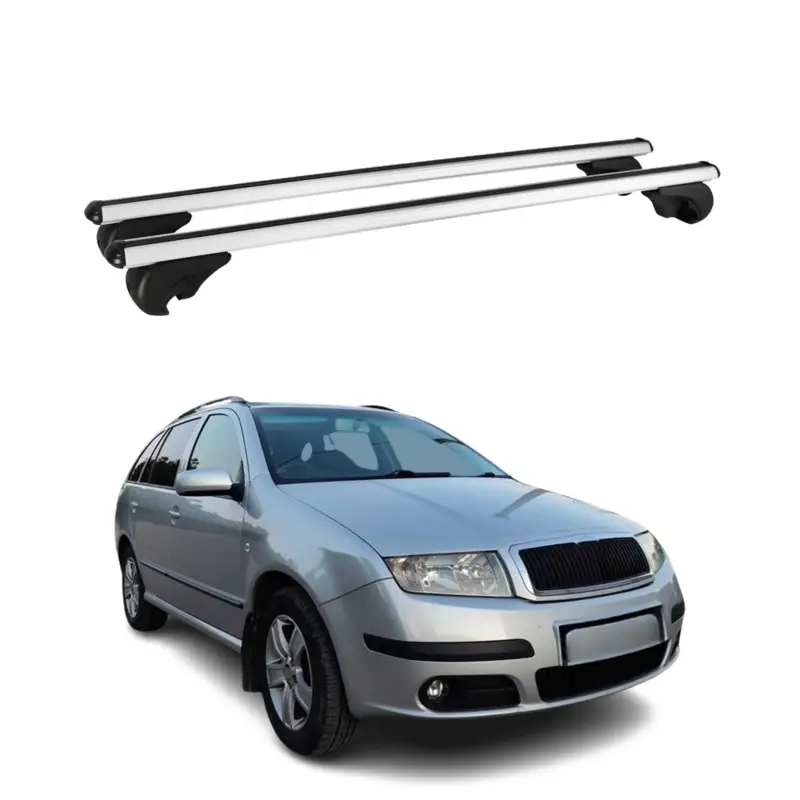 Preisknaller Dachträger Grundtäger für Skoda Fabia mk1 Kombi 1999-2007 75kg Alu Silber 2 tlg