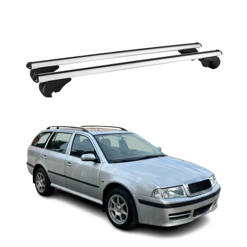 Expressversand Dachträger Grundtäger für Skoda Octavia mk1 Kombi 1998-2004 75kg Alu Silber 2x