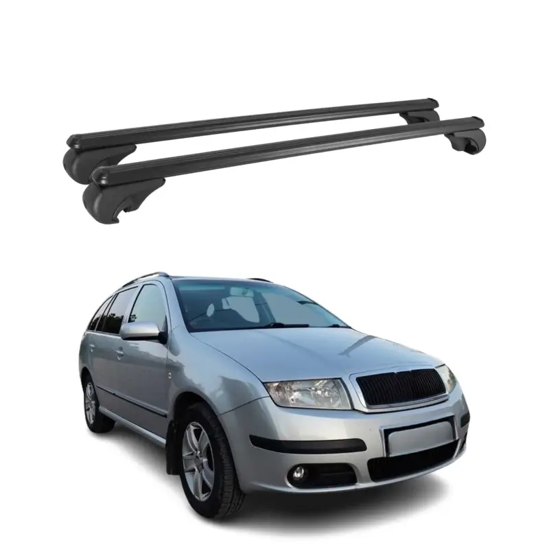 Beliebt Dachträger für Skoda Fabia Combi 1999-2007 Gepäckträger Grundträger Alu Schwarz