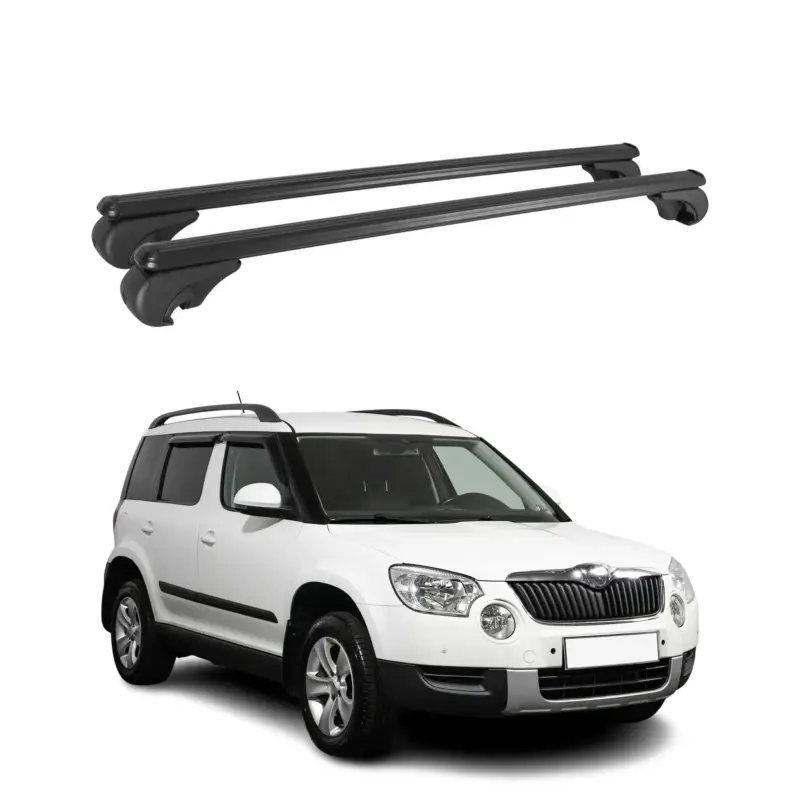 Dachträger für Skoda Yeti 2009-2017 Gepäckträger Grundträger Alu Schwarz 2x Preis Gesenkt