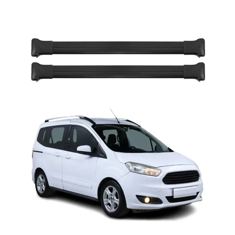 Dachträger für Ford Transit Courier / Tourneo Courier 2014-2022 75kg Schwarz Alu Garantierte Lieferung