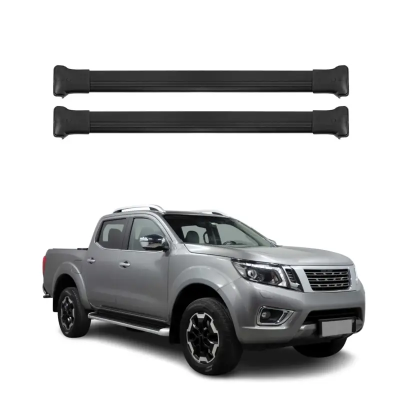 Rabatt Dachträger Grundtäger für Nissan Navara D23 2015-2023 4 tür 75kg Alu Schwarz 2x