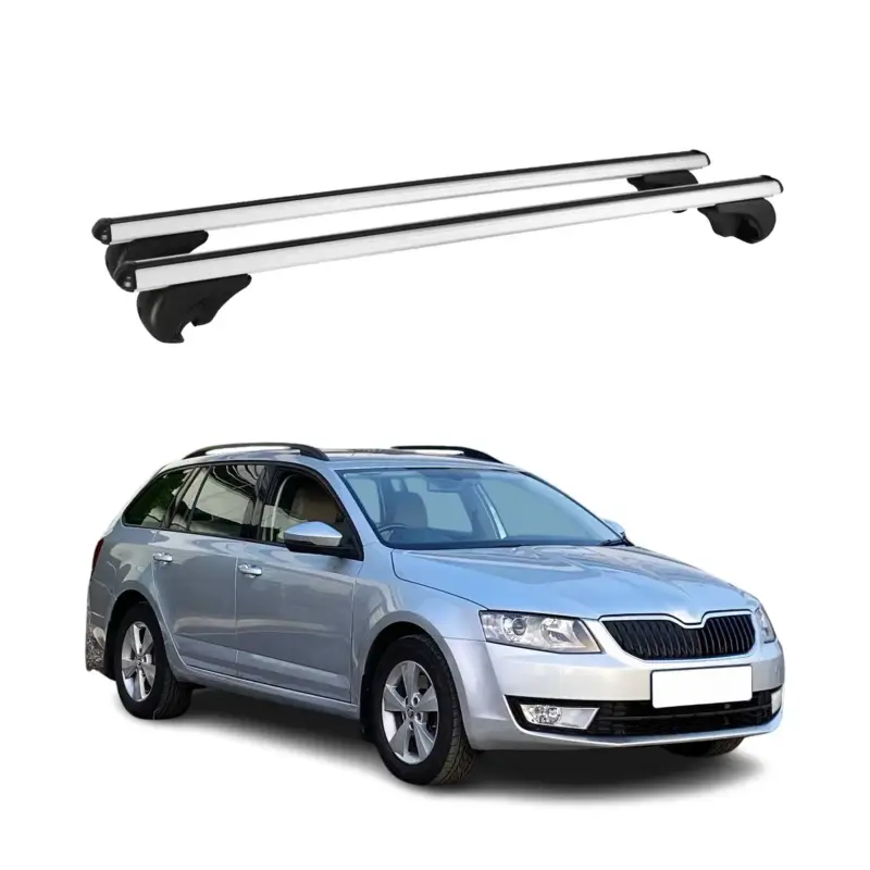 Zertifiziert Dachträger Grundtäger für Skoda Octavia mk3 Kombi 2013-2020 75kg Alu Grau 2x