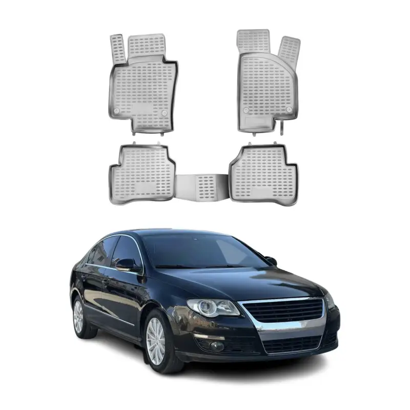 Kracherpreis OMAC Gummimatten Fußmatten für VW Passat 2005-2011 TPE Automatten Grau 4x