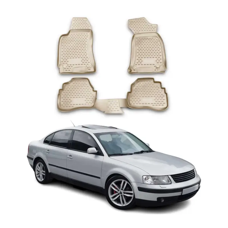 OMAC Gummimatten Fußmatten für VW Passat 1996-2005 TPE Automatten Beige 4x Preiswert