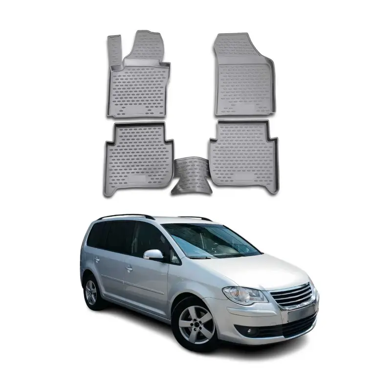 OMAC Gummimatten Fußmatten für VW Touran 2003-2015 TPE Automatten Grau 4x Jetzt Kaufen