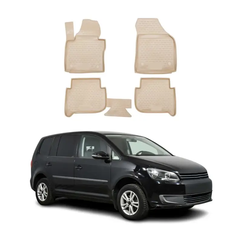 Markenprodukt OMAC Gummimatten Fußmatten für VW Touran 2003-2015 TPE Automatten Beige 4x