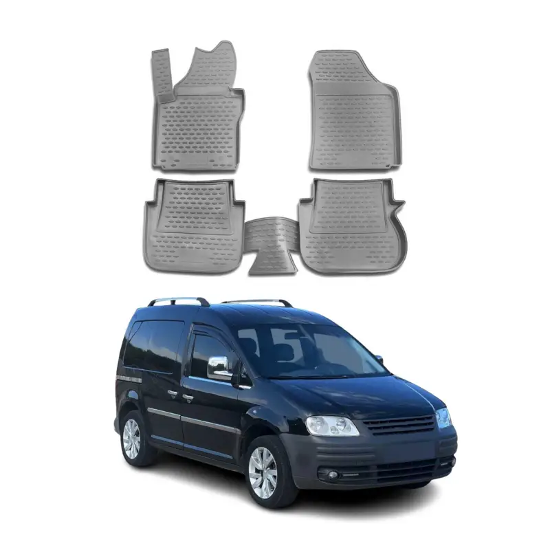 OMAC Gummimatten Fußmatten für VW Caddy 2007-2014 TPE Automatten Grau 4x Meistverkauft