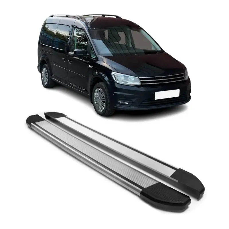 Alu Seitenschweller Trittbretter für VW Caddy Maxi 2004-2015 Silber 2tlg Finale Aktion
