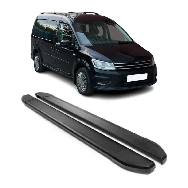 Alu Seitenschweller Trittbretter für VW Caddy Maxi 2004-2015 Schwarz 2tlg Sofort Bestellen