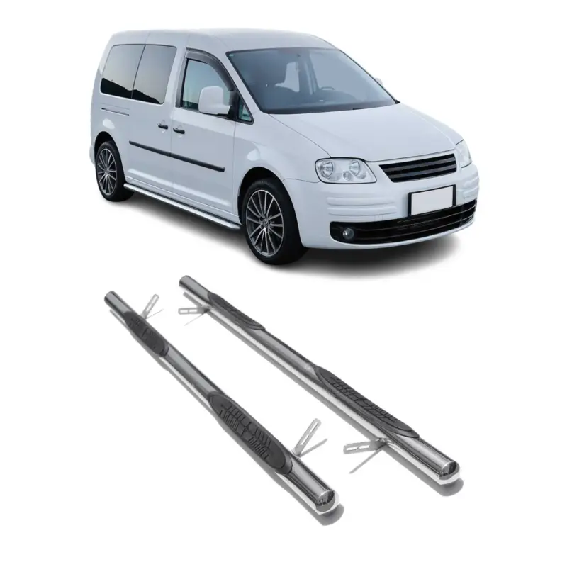 Aktuell Edelstahl Trittbretter Schwellerrohre für VW Caddy Maxi 2004-2020 Silber