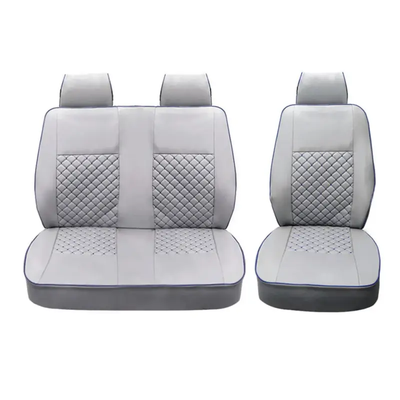 Versand Am Gleichen Tag Schonbezüge Sitzbezüge für VW T4 Transporter 1990-2003 Leder Grau Blau 2+1