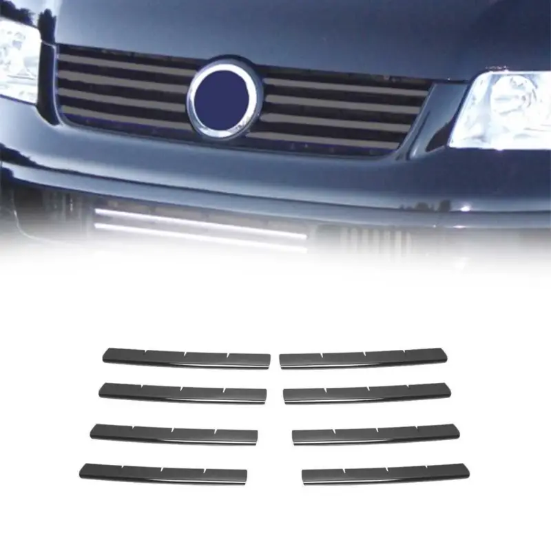 Aktuell Kühlergrill Leisten Grillleisten für VW Transporter T5 2003-2009 Chrom Dunkel 8x
