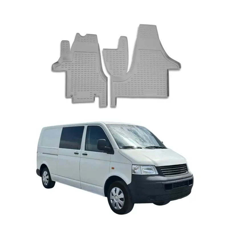 OMAC Gummimatten Fußmatten für VW Transporter T5 2003-2015 TPE Automatte Grau 2x Angebot