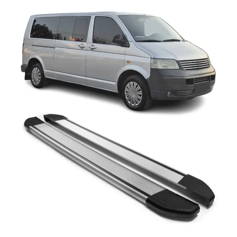 Alu Seitenschweller Trittbretter für VW Transporter T5 2003-2015 L2 Langer Grau Schneller Versand