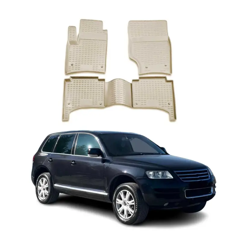 OMAC Gummimatten Fußmatten für VW Touareg 2002-2010 TPE Automatten Beige 4x Sale