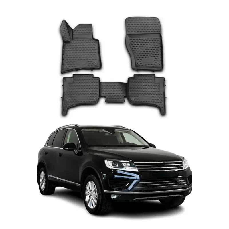 Sonderaktion OMAC Gummimatten Fußmatten für Porsche Cayenne 2010-2016 TPE Matten Schwarz 4x