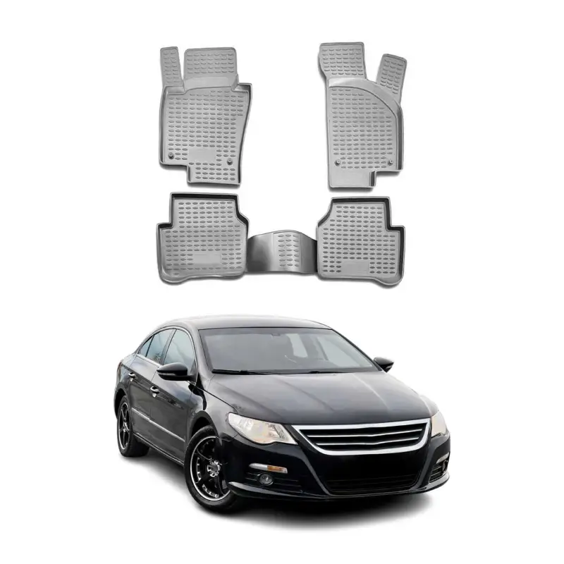 Bestpreis OMAC Gummimatten Fußmatten für VW CC 2008-2017 TPE Automatten Gummi TPE Grau 4x