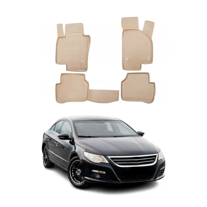 Abverkauf OMAC Gummimatten Fußmatten für VW Passat CC 2008-2017 TPE Automatten Beige 4x