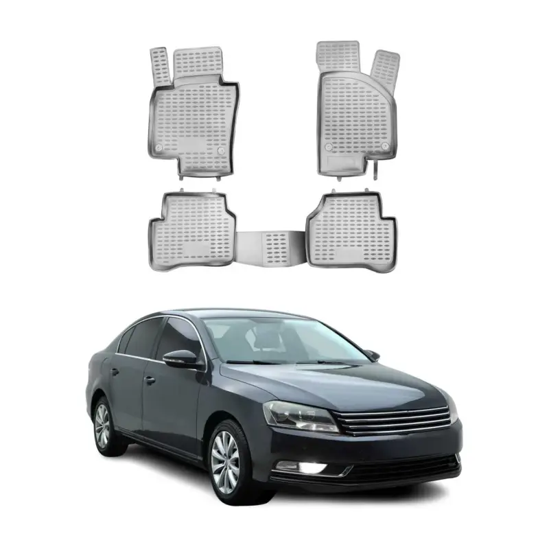 Neue Ware OMAC Gummimatten Fußmatten für VW Passat B7 2011-2015 TPE Automatten Grau 4x