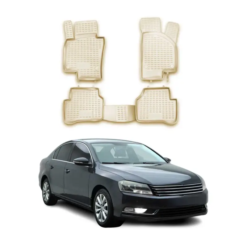 Solange Der Vorrat Reicht OMAC Gummimatten Fußmatten für VW Passat B7 2011-2015 TPE Automatten Beige 4x